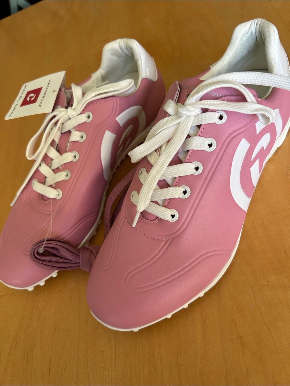Duca Del Cosma Queenscup Waterproof Golf Shoes Women’s Sz 9.5 NWT Pink & White